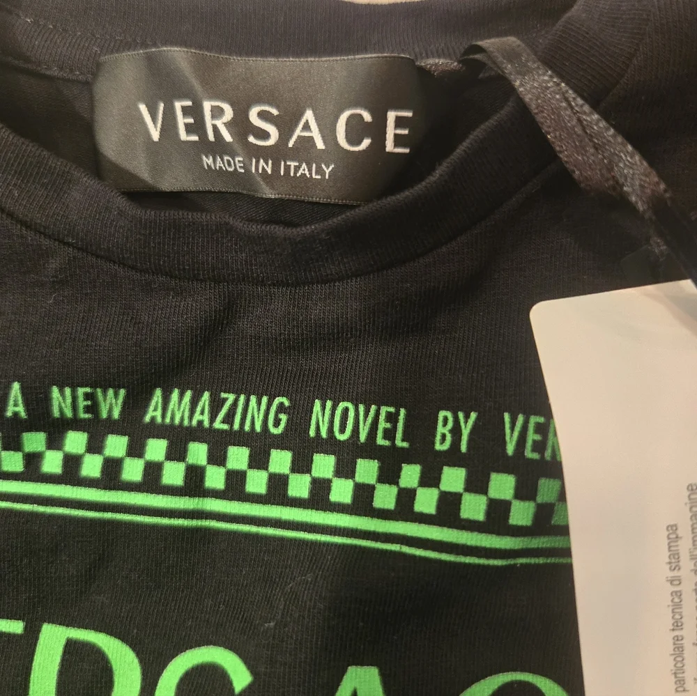 Versace Black Graphic Tee and Light Blue Logo Jeans Kids Matching Set